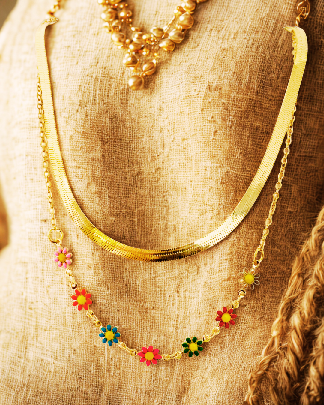Blossom Glow Layered Korean Necklace