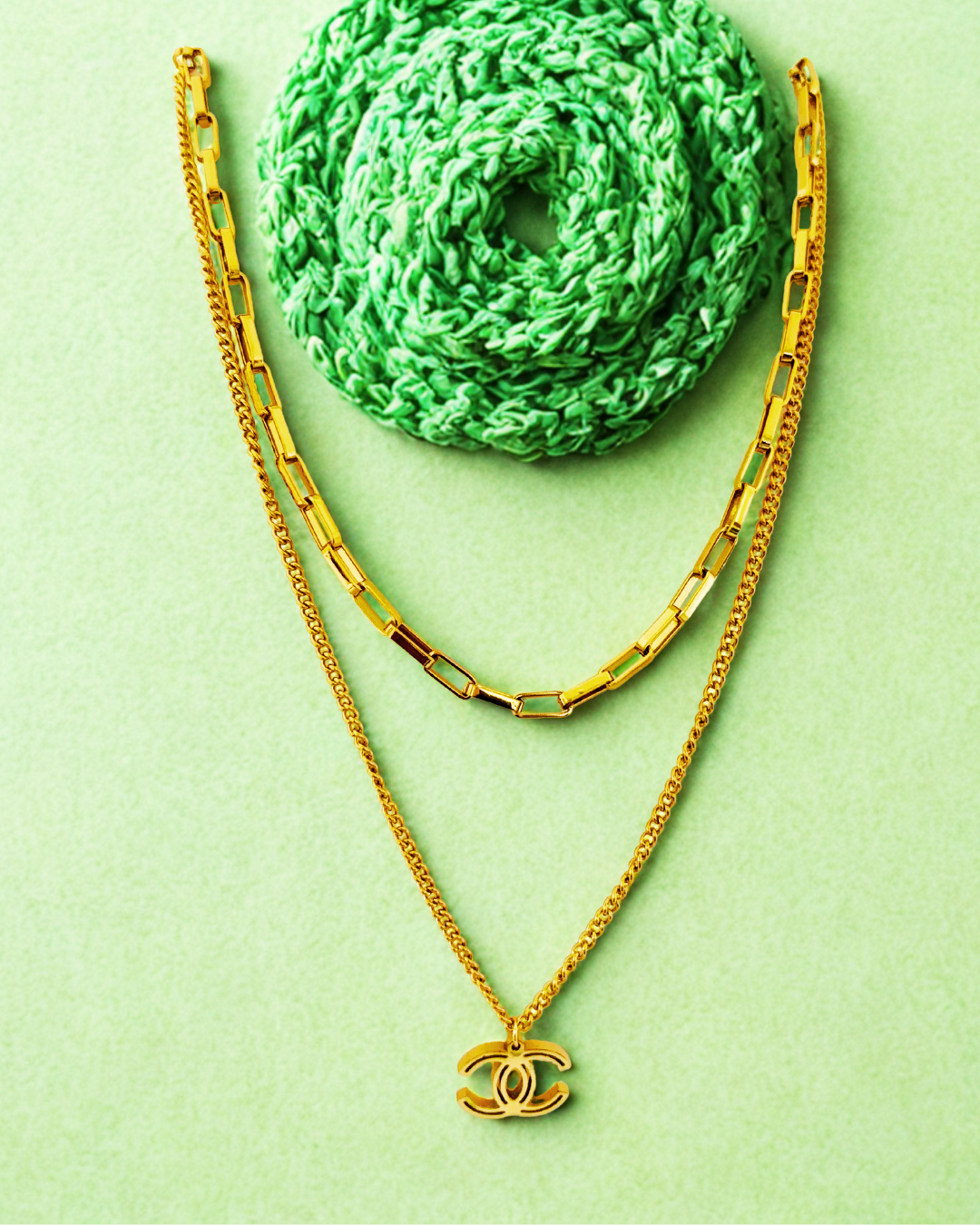 Chanel-Inspired Layered Gold Korean Necklace