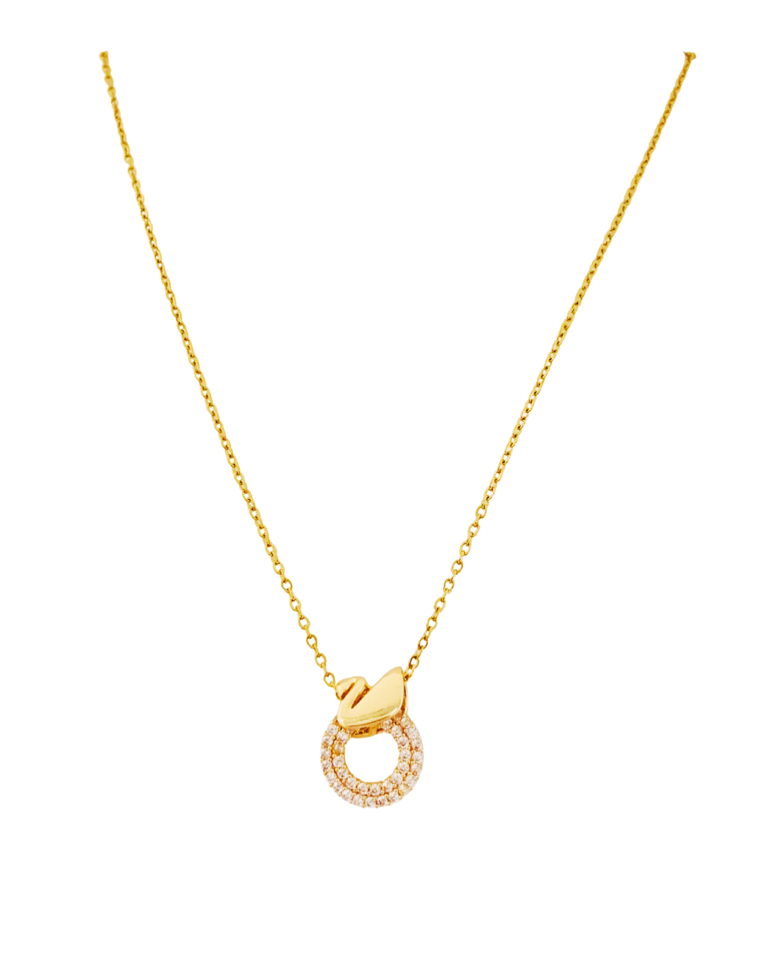 Golden Spark Loop Korean Pendant Necklace