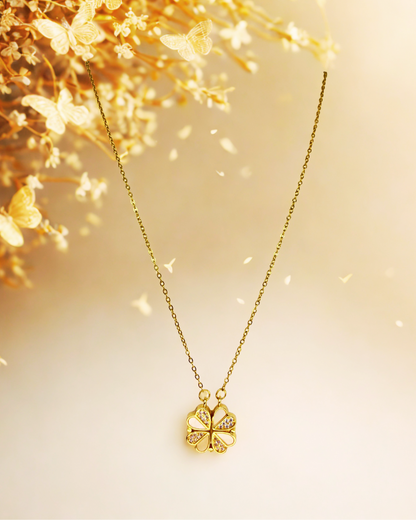 Lucky Clover Magnet KoreanPendant Necklace