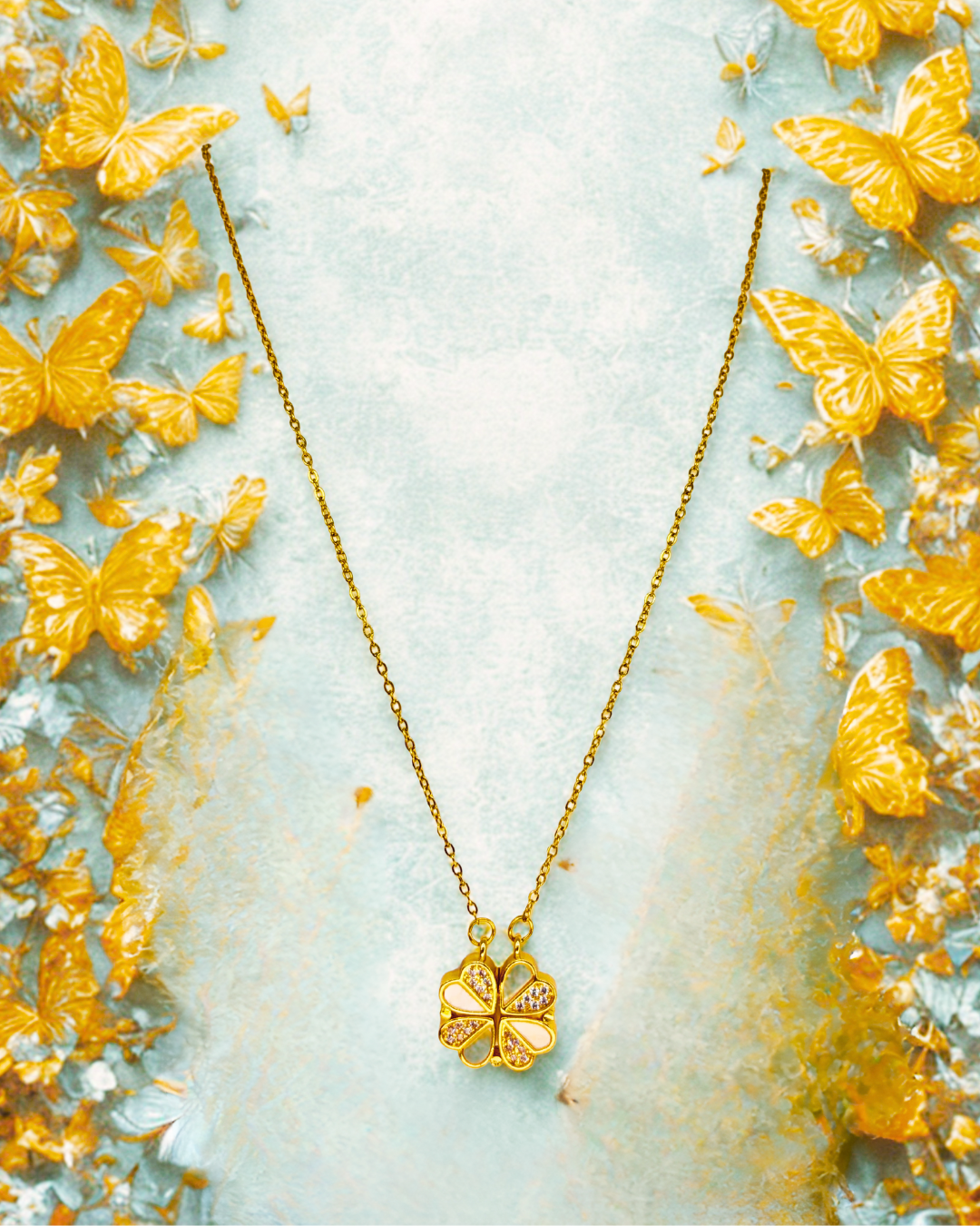 Lucky Clover Magnet KoreanPendant Necklace