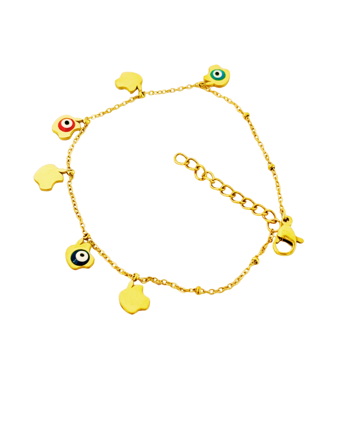 Gold-Plated Evil Eye Charm Korean Bracelet