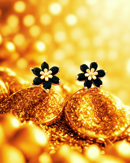 Midnight Bloom Stud Earrings