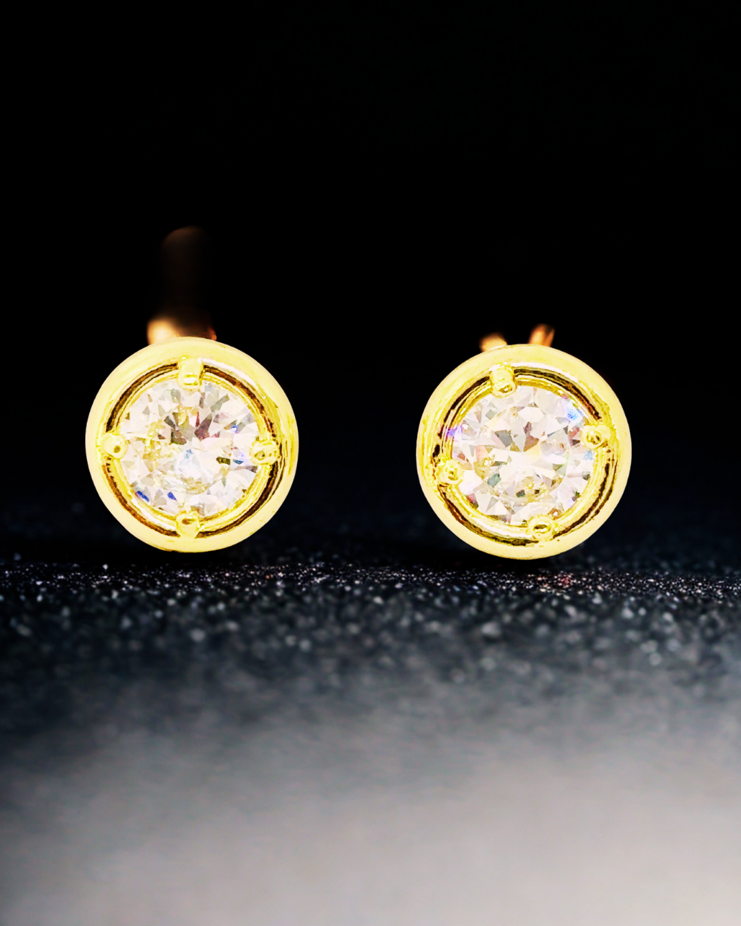 Golden Glow Solitaire Studs