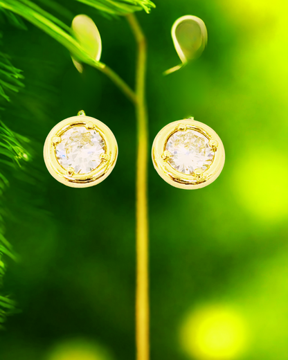Golden Glow Solitaire Studs