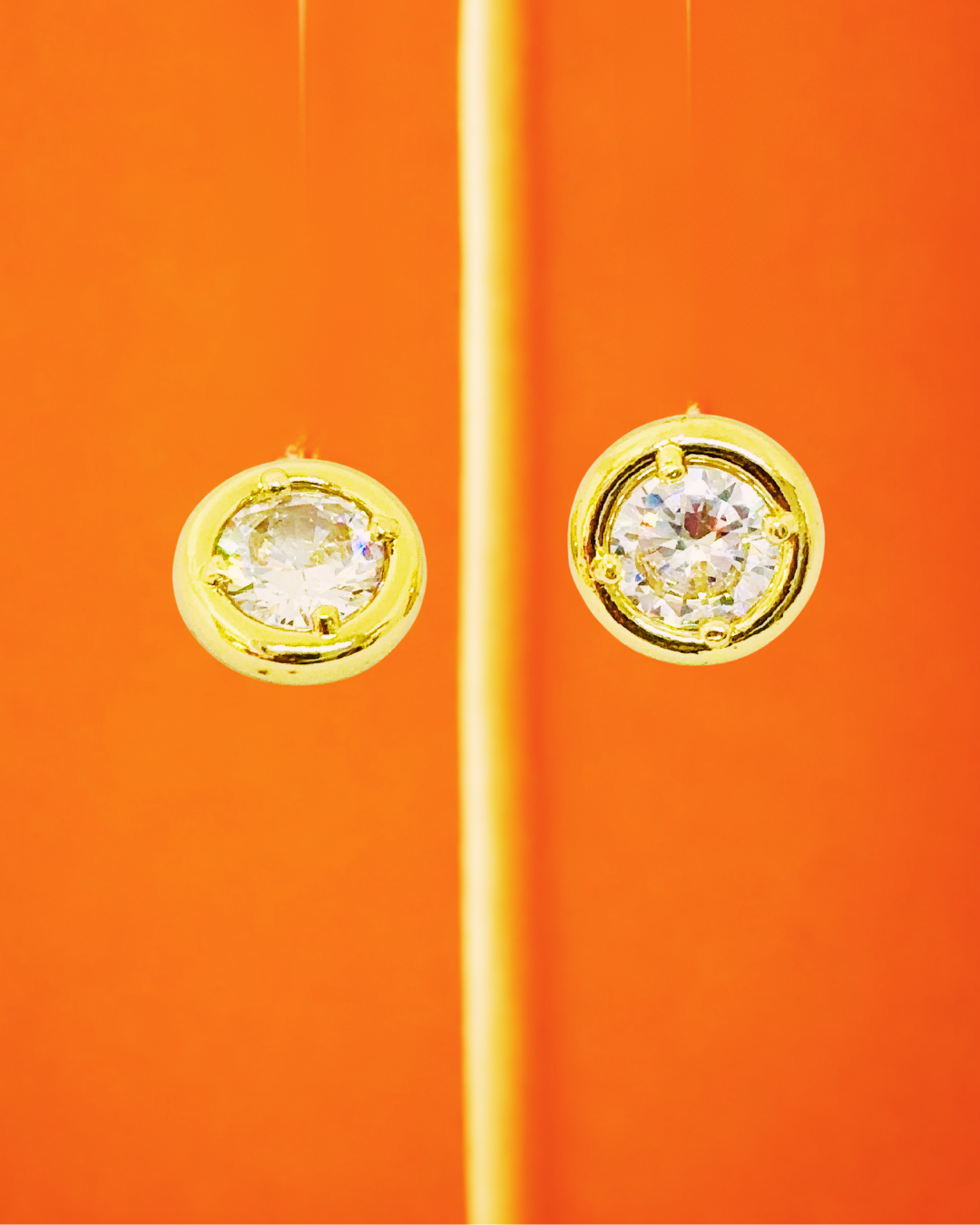 Golden Glow Solitaire Studs
