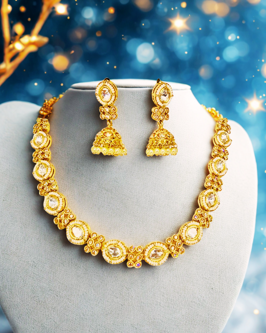 Golden Grace Kundan Choker Set