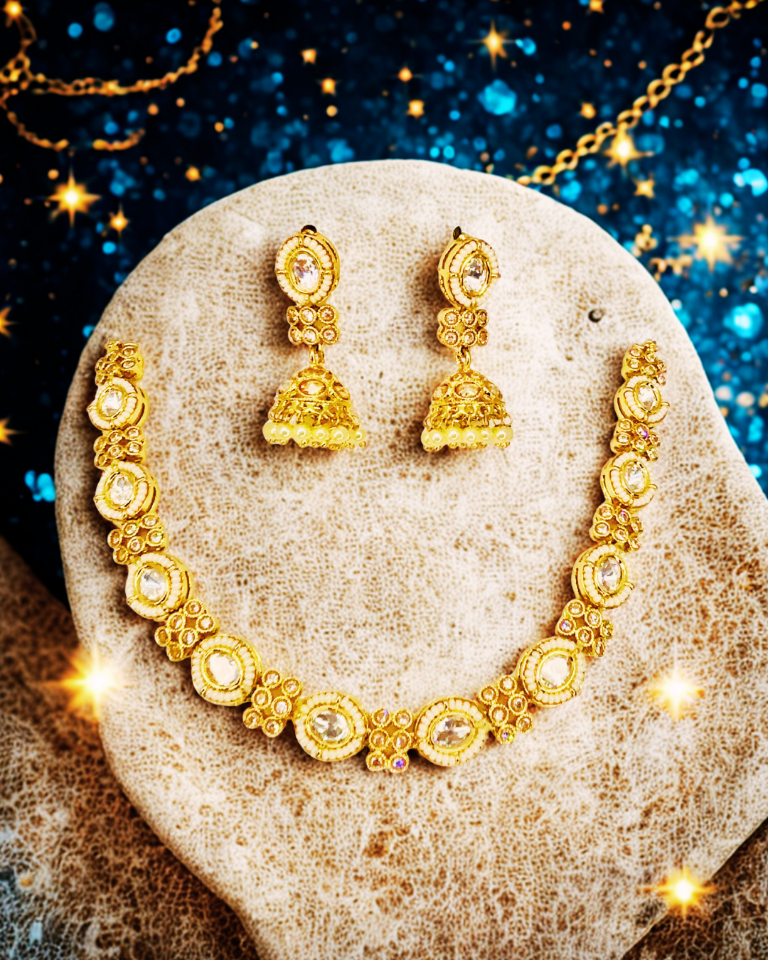 Golden Grace Kundan Choker Set