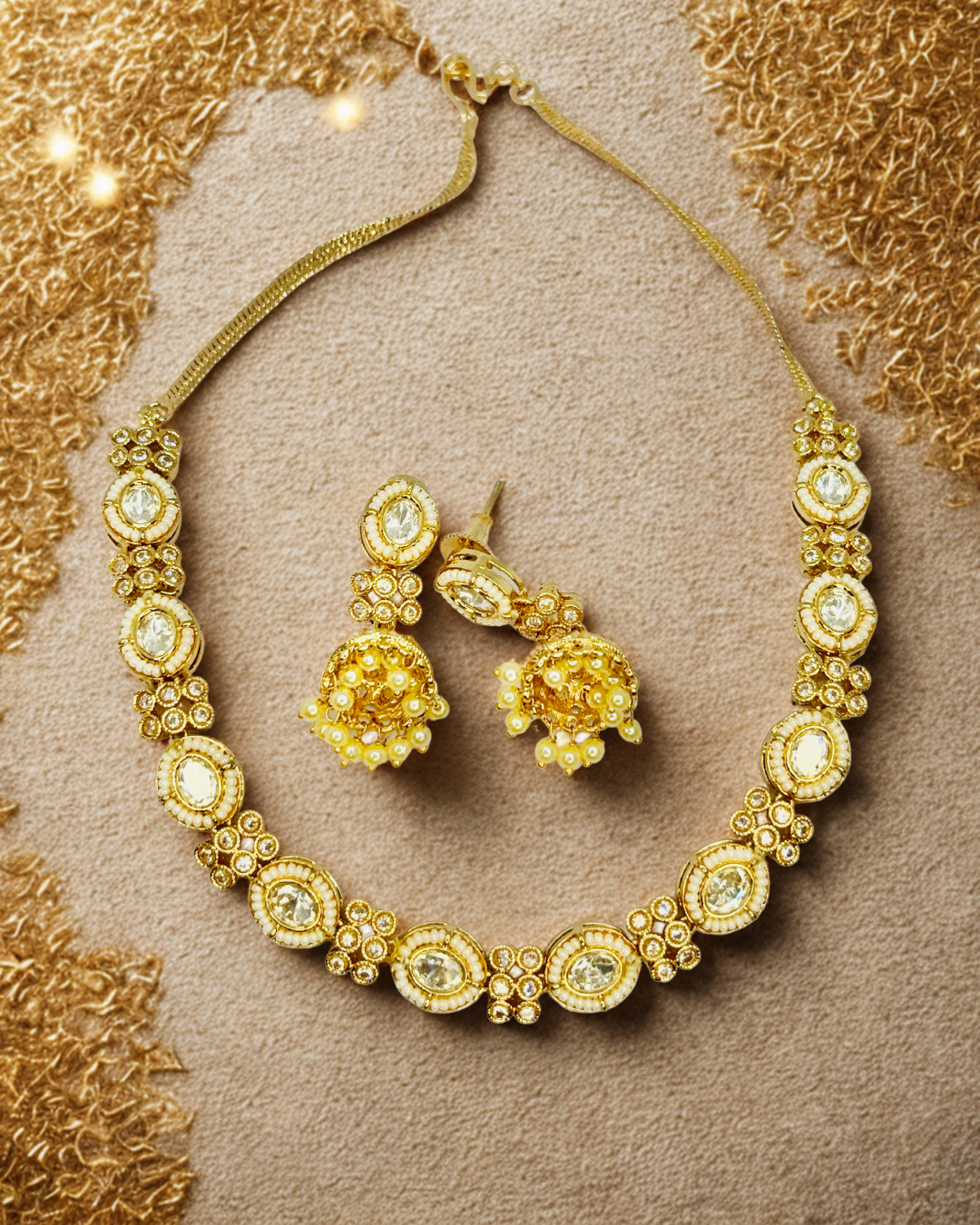 Golden Grace Kundan Choker Set