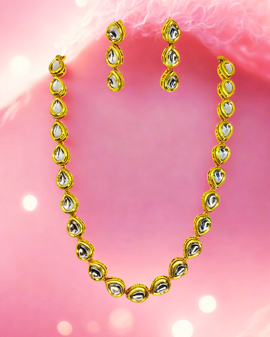 Royal Kundan Teardrop Necklace Set
