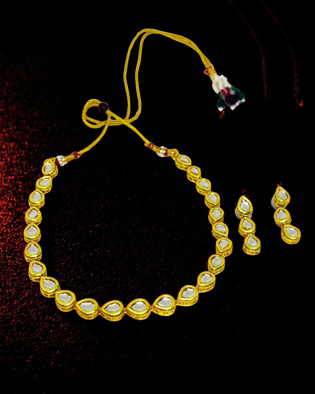 Royal Kundan Teardrop Necklace Set