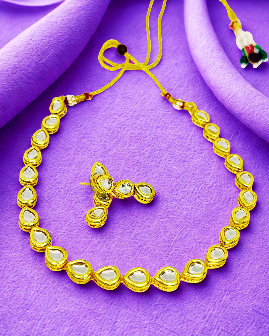 Royal Kundan Teardrop Necklace Set