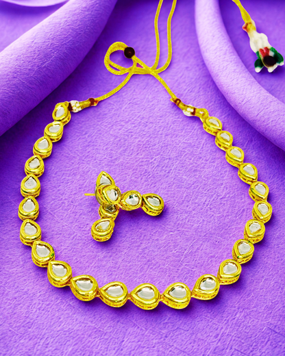 Royal Kundan Teardrop Necklace Set