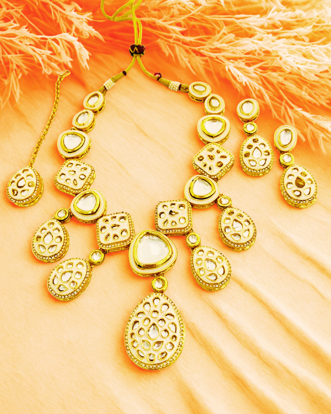 Regal Kundan Dangler Necklace Set