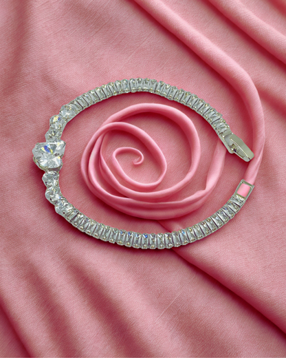 Heart Solitaire Tennis Bracelet