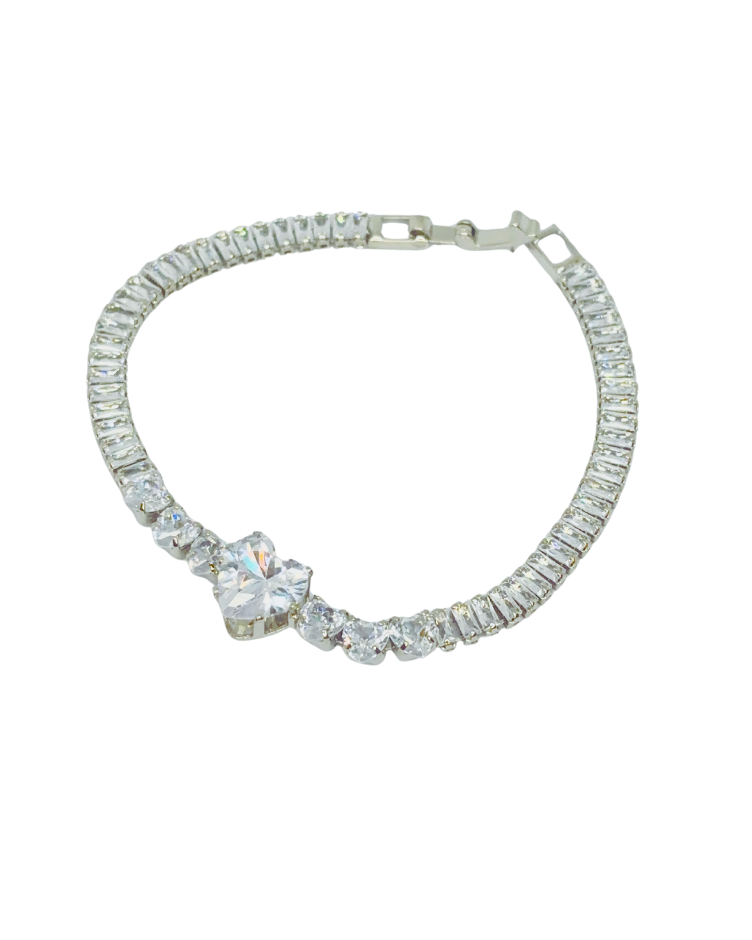 Heart Solitaire Tennis Bracelet