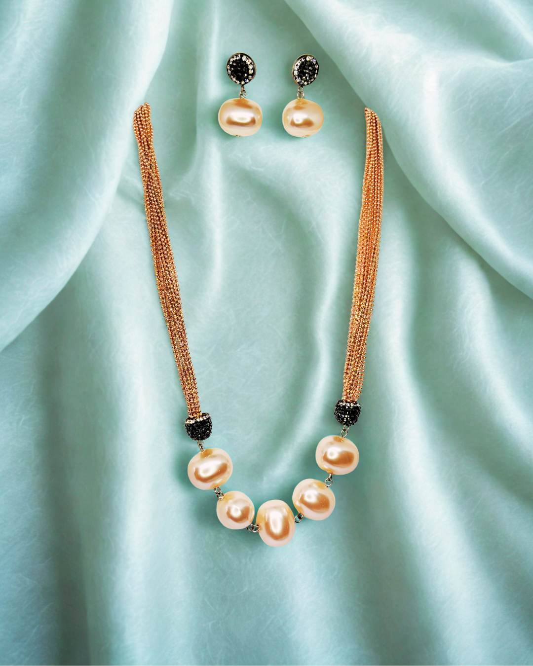 Elegant Pearl Bead Necklace Set