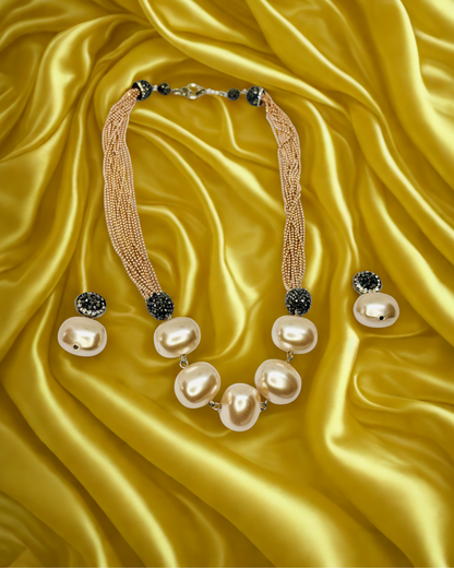 Elegant Pearl Bead Necklace Set