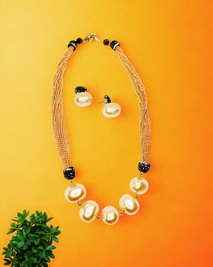 Elegant Pearl Bead Necklace Set
