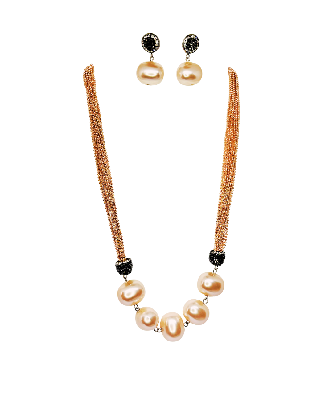 Elegant Pearl Bead Necklace Set