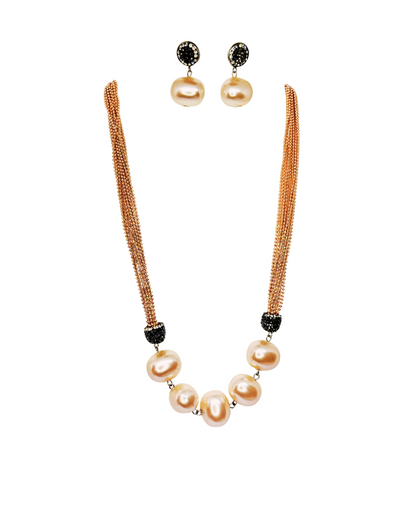Elegant Pearl Bead Necklace Set