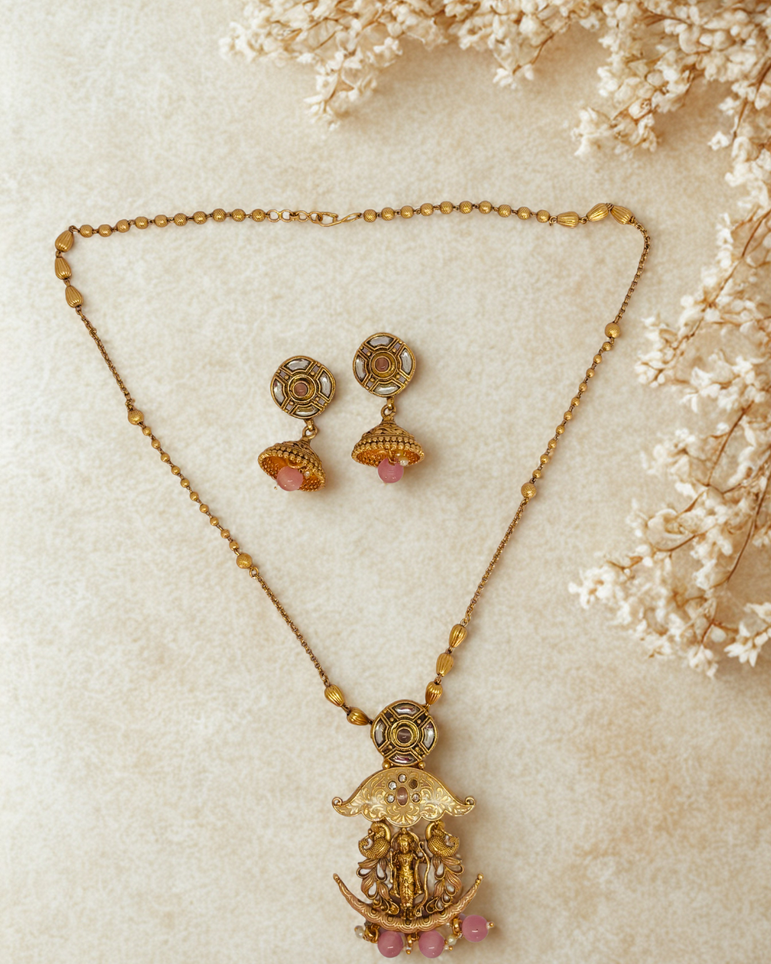 Temple Jwellery Pendent Set