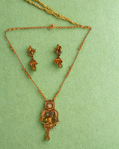 Temple Jwellery Pendent Set