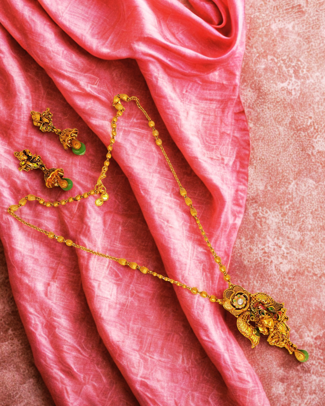 Temple Jwellery Pendent Set