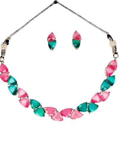 Pop Glam Dual-Tone AD Necklace Set