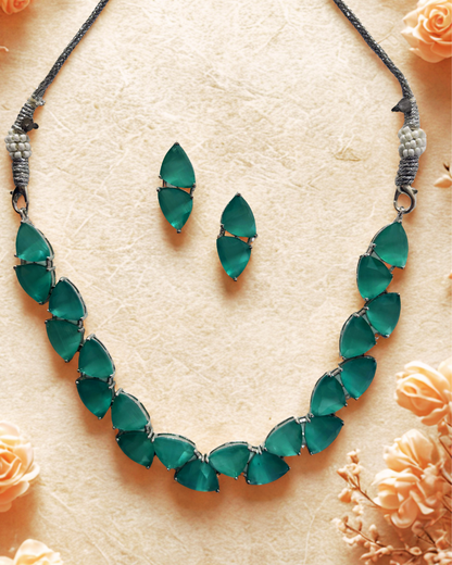 Pop Glam Dual-Tone AD Necklace Set