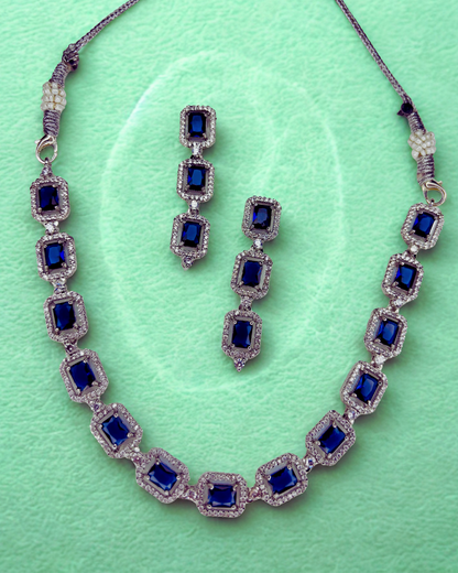 Emerald Elegance AD Necklace Set
