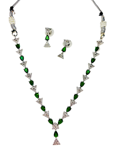 Emerald Spark Triangle AD Necklace Set