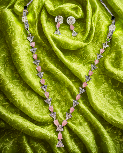 Emerald Spark Triangle AD Necklace Set