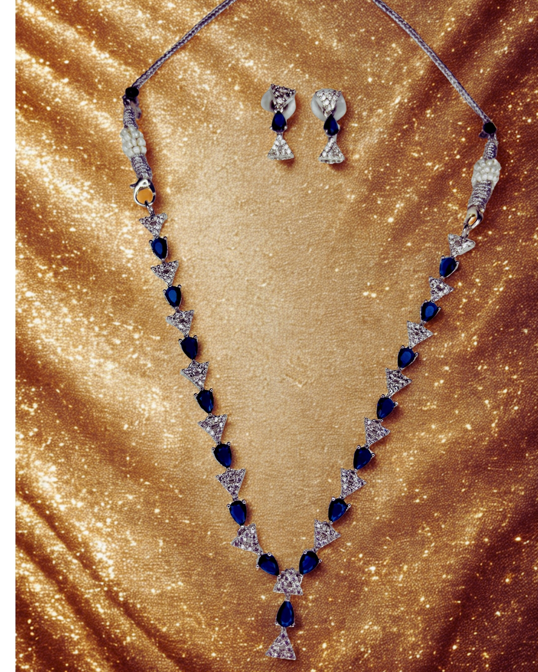 Emerald Spark Triangle AD Necklace Set