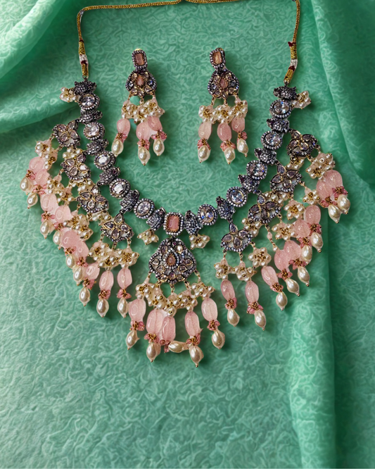 Blush Royale Kundan Chand Haar Set