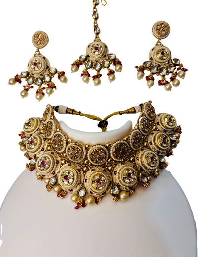 Antique Maharani Coin Kundan Choker Set