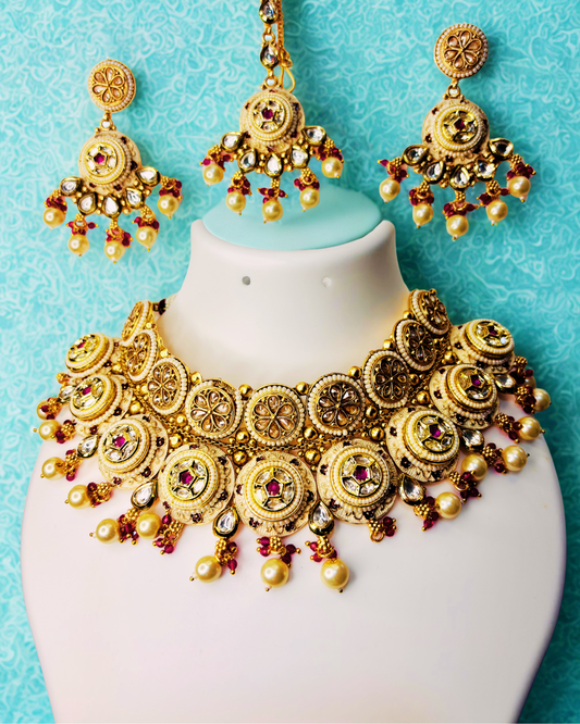 Antique Maharani Coin Kundan Choker Set
