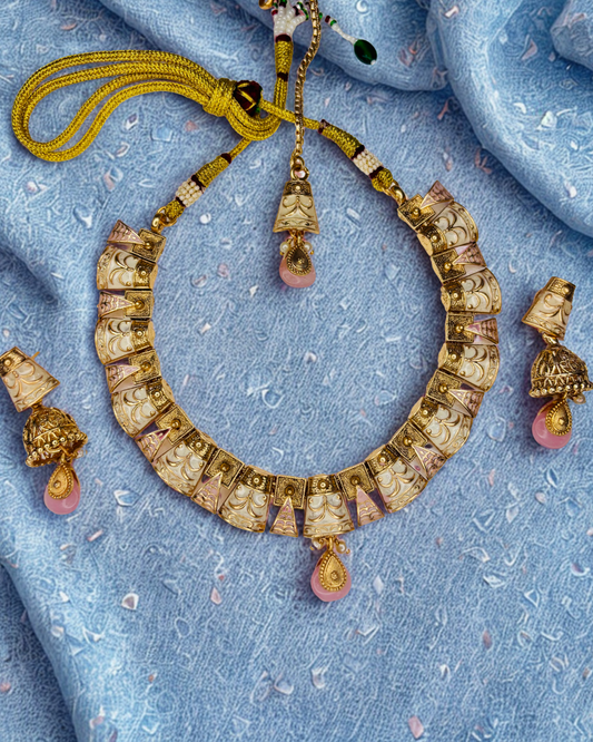 Vintage Enamel Temple Choker Set