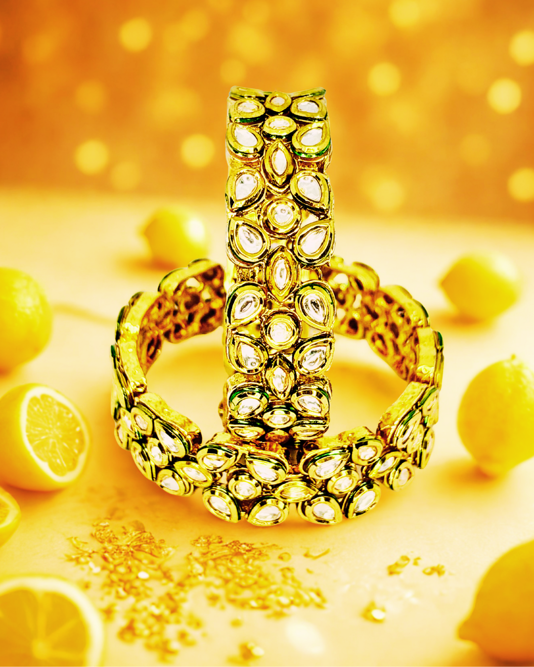 Royal Kundan Broad Bangles