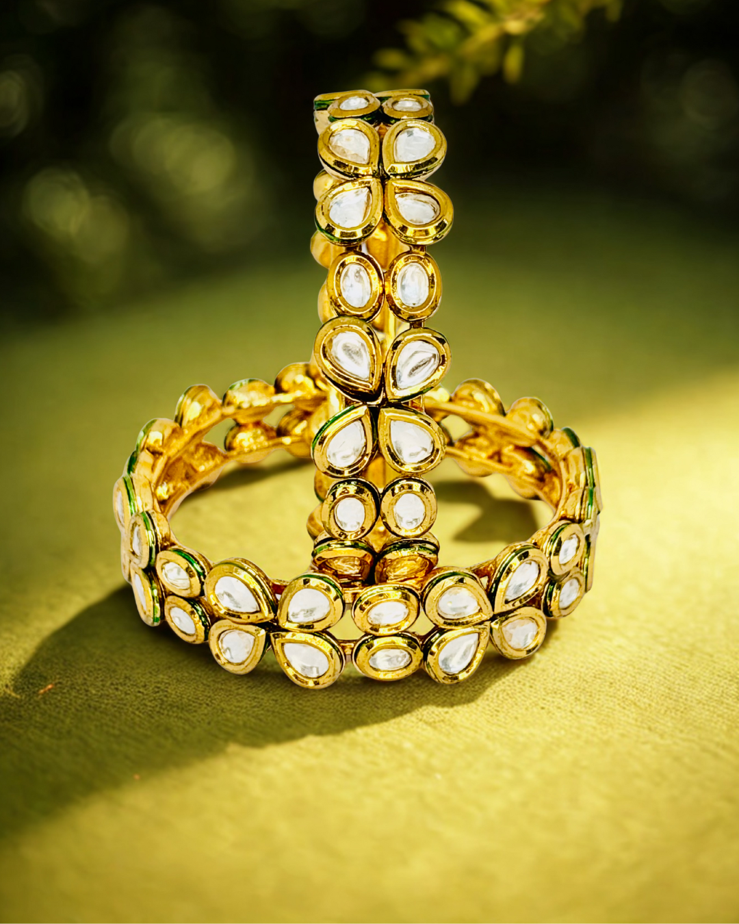 Royal Kundan Broad Bangles