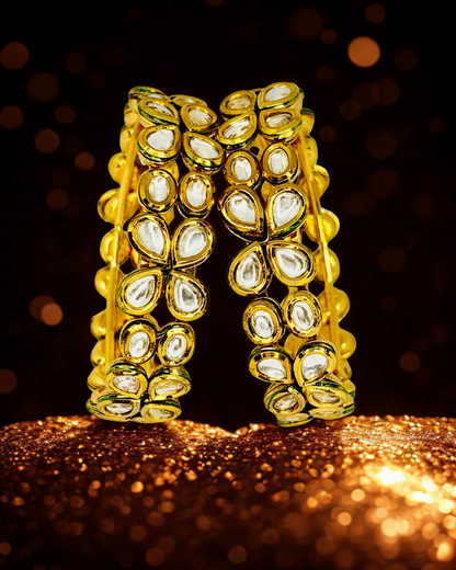 Royal Kundan Broad Bangles