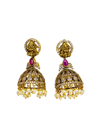 Divine Temple Jhumka Earrings