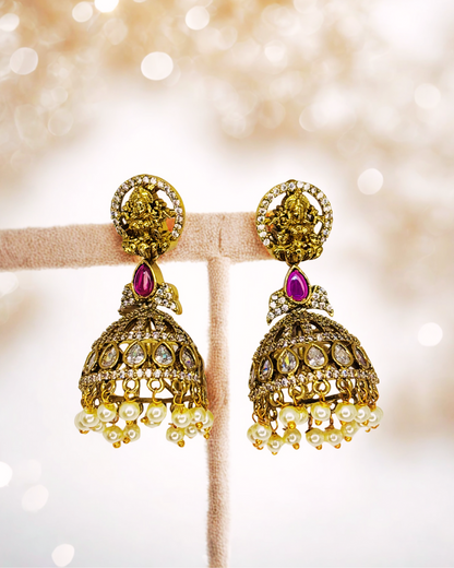 Divine Temple Jhumka Earrings