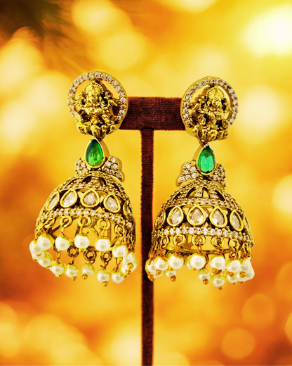 Divine Temple Jhumka Earrings