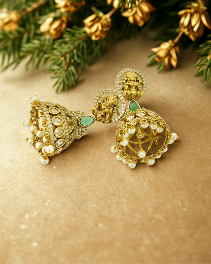 Divine Temple Jhumka Earrings