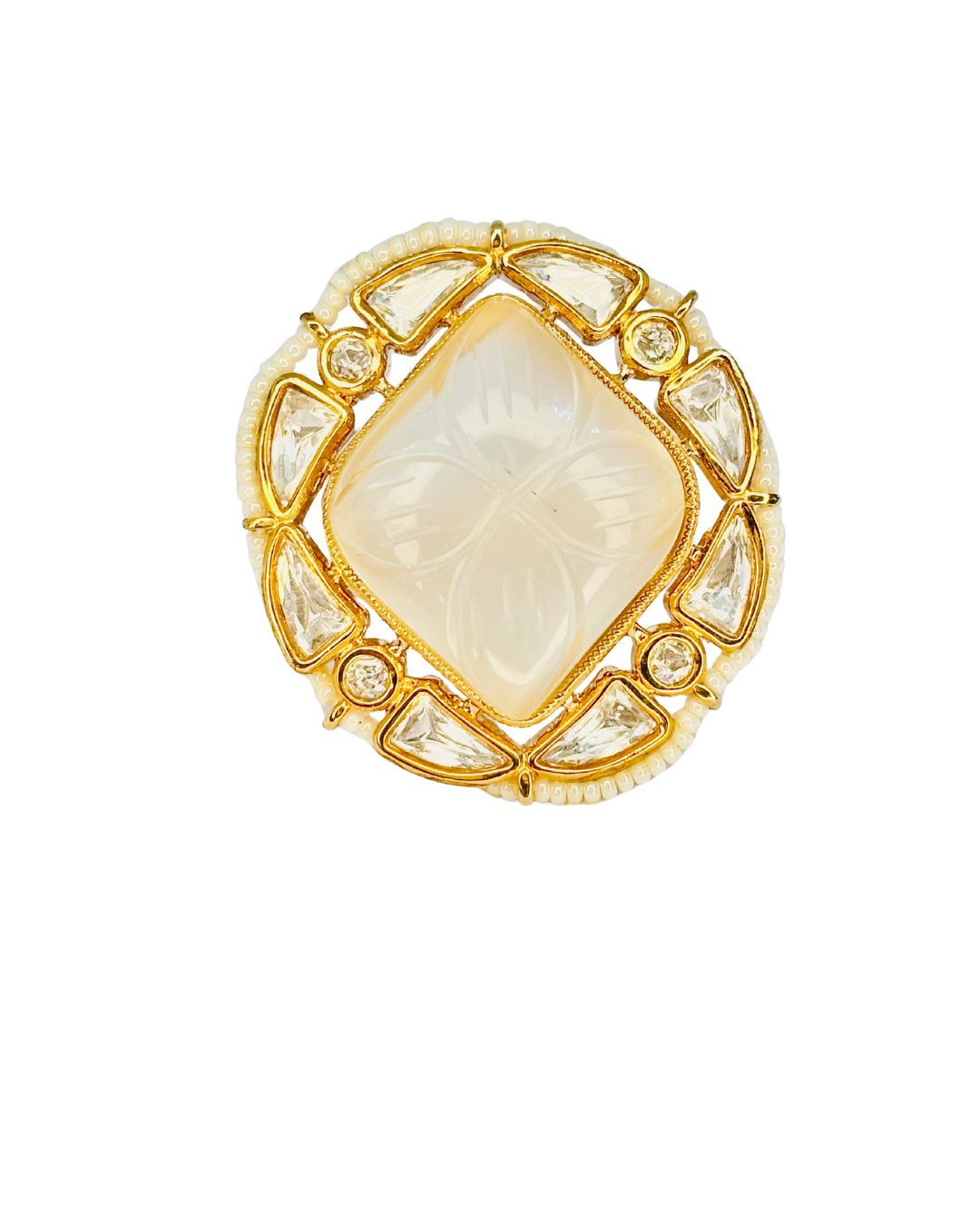 Carved Moonstone Statement Ring
