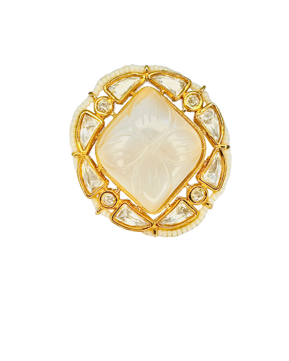 Carved Moonstone Statement Ring