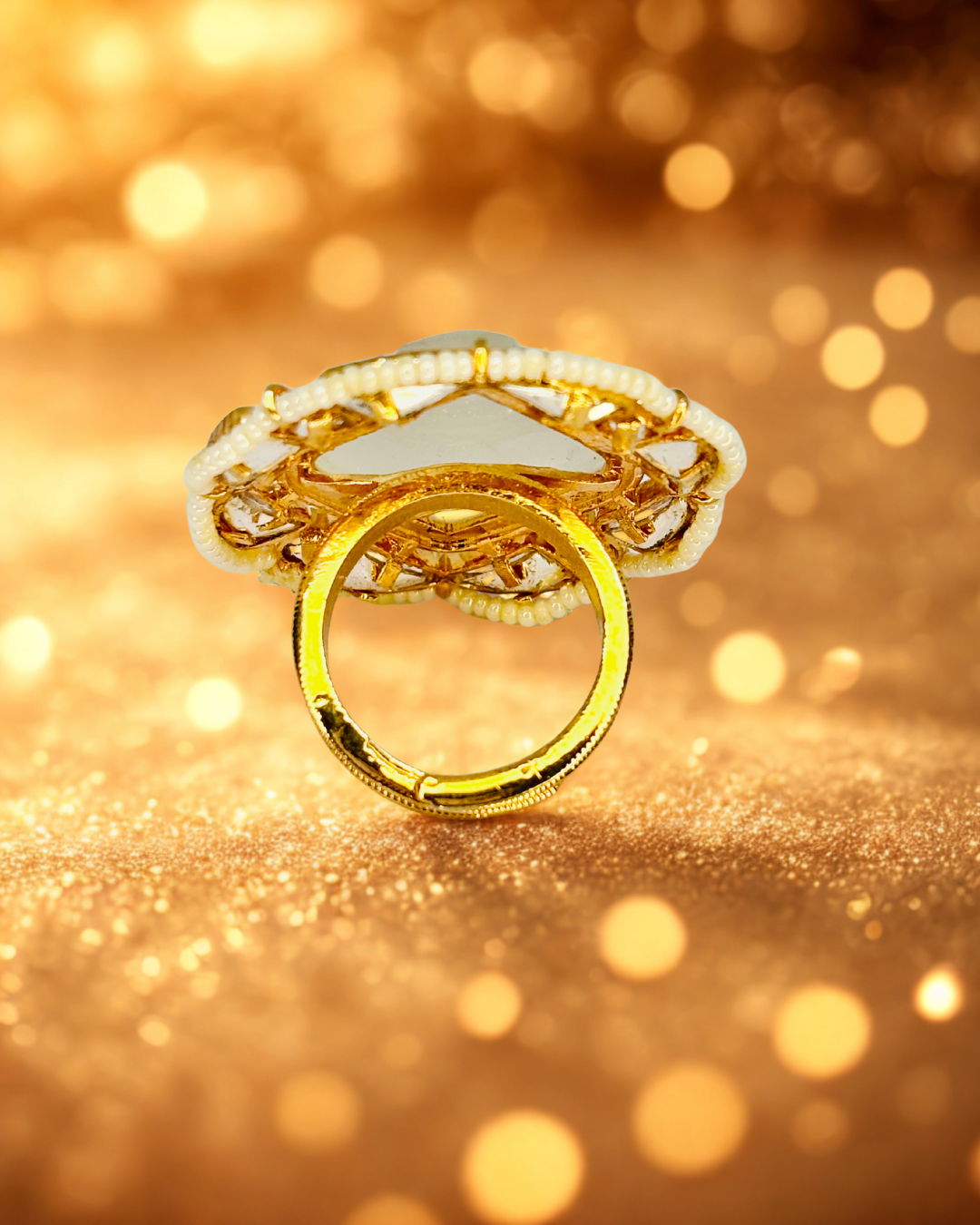 Carved Moonstone Statement Ring