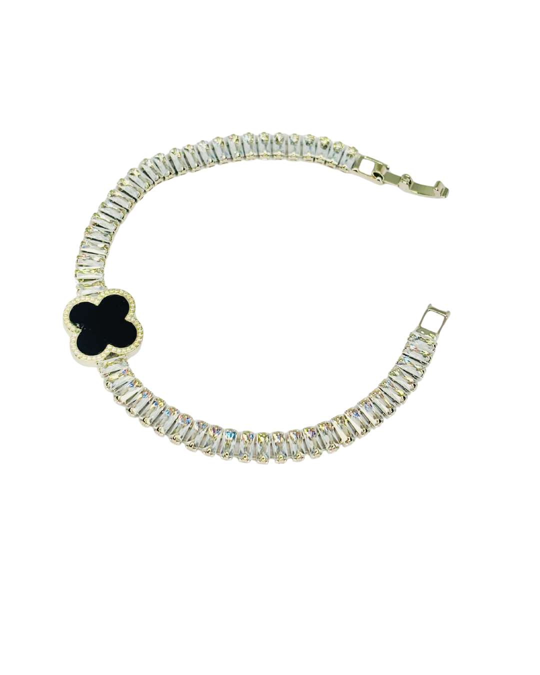 Midnight Clover Crystal Bracelet