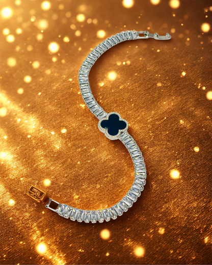 Midnight Clover Crystal Bracelet